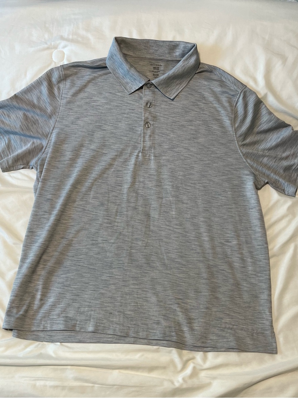 George Men's Heather Gray Polo Shirt Size 2XL